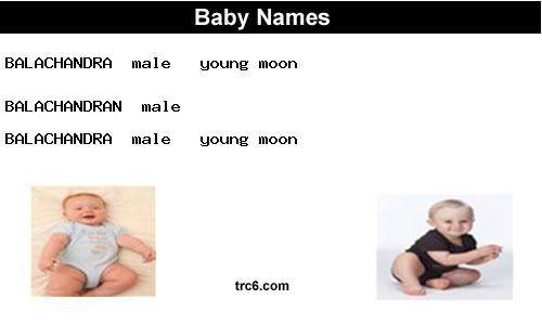 balachandran baby names